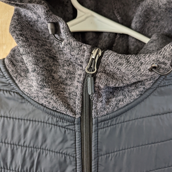 New Balance Mens Fleece Full Zip Knit Hoodie Jacket Medium Gray Black 4.736 - Picture 4 of 9